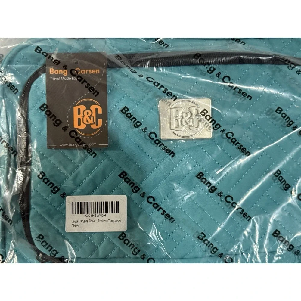 B&C Large Travel Hanging Organizer Bag Turquoise Cosmetic Multi-pocket Bag